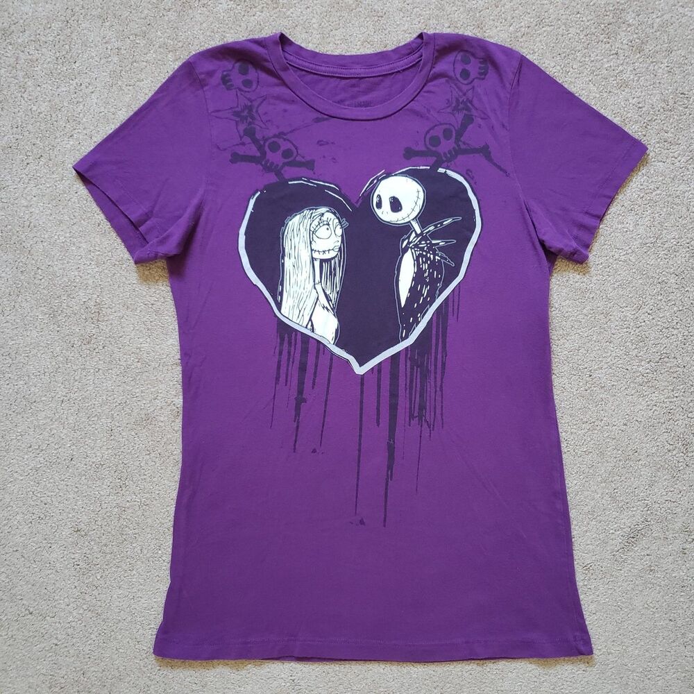 Disney The Nightmare Before Christmas Jack Skellington & Sally Graphic T-shirt L